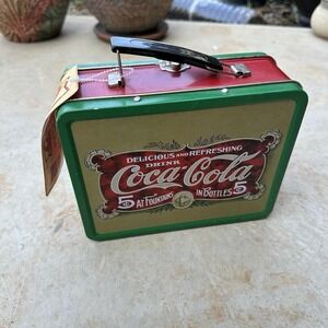 VINTAGE COKE‎ A COLA TIN LUNCH BOX Retro Look Tin Lunch Box New With Tag
